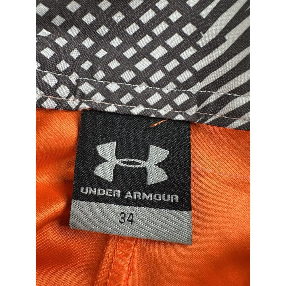 Under Armour Board Shorts Mens Size 34 Orange Loose Fit Drawstring - Picture 16 of 16